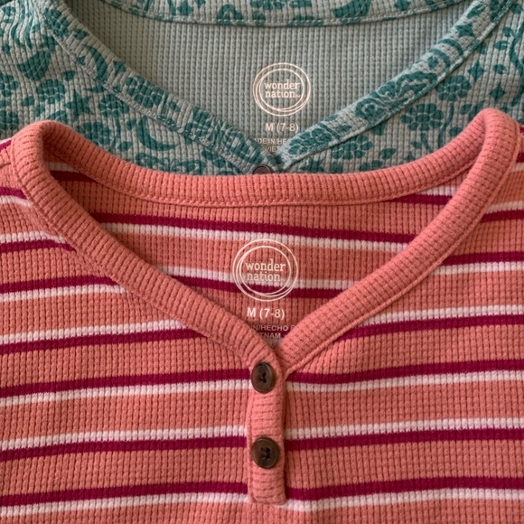 2 Wonder Nation Lettuce Edge 2 Button Tops Size Medium 7/8 - Picture 8 of 8